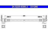 Tubo de freno flexible 24.5225-0300.3 ATE para PORSCHE 914 911 Targa 911 912