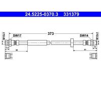 Tubo de freno flexible 24.5225-0370.3 ATE para VW FORD SEAT