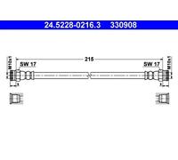 Tubo de freno flexible 24.5228-0216.3 ATE para ABARTH FIAT PEUGEOT ALFA ROMEO