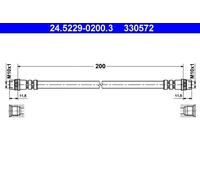 Tubo de freno flexible 24.5229-0200.3 ATE para RENAULT NISSAN OPEL PEUGEOT