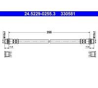 Tubo de freno flexible 24.5229-0255.3 ATE para RENAULT CITROËN PEUGEOT
