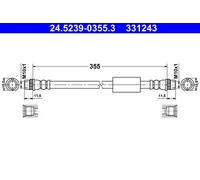 Tubo de freno flexible 24.5239-0355.3 ATE para FIAT PEUGEOT CITROËN