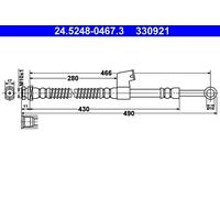 Tubo de freno flexible 24.5248-0467.3 ATE para HYUNDAI GETZ