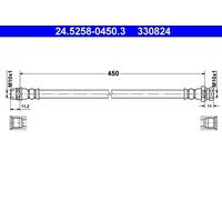 Tubo de freno flexible 24.5258-0450.3 ATE para OPEL RENAULT NISSAN