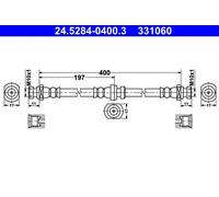 Tubo de freno flexible 24.5284-0400.3 ATE para MITSUBISHI PAJERO II Canvas Top
