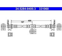 Tubo de freno flexible 24.5284-0400.3 ATE para MITSUBISHI PAJERO II Canvas Top
