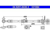 Tubo de freno flexible 24.5291-0430.3 ATE para OPEL SUZUKI SUBARU