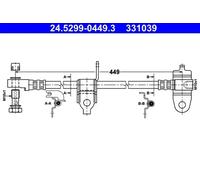 Tubo de freno flexible 24.5299-0449.3 ATE para FORD TRANSIT Autobús