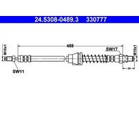 Tubo de freno flexible 24.5308-0489.3 ATE para FORD KA
