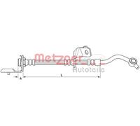 Tubo de freno flexible 4110820 METZGER para KIA HYUNDAI