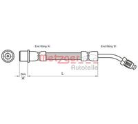 Tubo de freno flexible 4111108 METZGER para PEUGEOT CITROËN