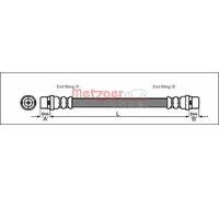 Tubo de freno flexible 4114794 METZGER para AUDI A8 D2