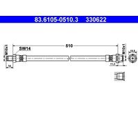 Tubo de freno flexible 83.6105-0510.3 ATE para MERCEDES-BENZ
