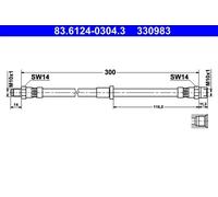 ATE 83.6124-0304.3 Latiguillo de freno