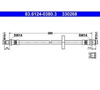 Tubo de freno flexible 83.6124-0380.3 ATE para VOLVO 960 II 960 II Station Wagon