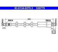 Tubo de freno flexible 83.6134-0270.3 ATE para VOLVO 850 Station Wagon V70 I