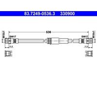 Tubo de freno flexible 83.7249-0536.3 ATE para VW AUDI