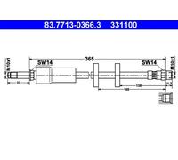 Tubo de freno flexible 83.7713-0366.3 ATE para VOLVO XC90 I XC90 I VAN