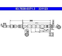 Tubo de freno flexible 83.7838-0371.3 ATE para FORD FIESTA VI FIESTA VI Van