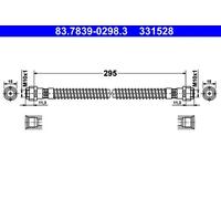 Tubo de freno flexible 83.7839-0298.3 ATE para PORSCHE PANAMERA 911 BOXSTER
