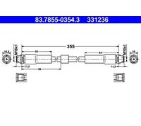 Tubo de freno flexible 83.7855-0354.3 ATE para AUDI A8 D3