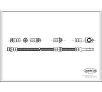 Tubo de freno flexible Eje delantero 19033595 CORTECO para VW AUDI SEAT SKODA