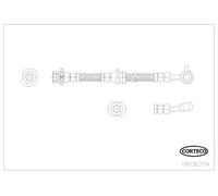 Tubo de freno flexible Eje delantero, derecha 19036379 CORTECO para NISSAN