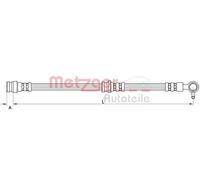 Tubo de freno flexible Eje delantero, derecha 4111633 METZGER