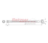METZGER Latiguillo de freno para FORD: S-Max, Galaxy & VOLVO: XC 70, S60, V70, XC 60, V60, S80 (Ref: 4110800)