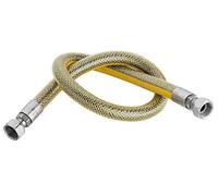 Tubo de gas 100 cm de acero inoxidable con revestimiento de PVC conforme a la normativa UNI EN 14800