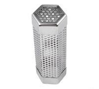 Tubo de incienso para barbacoa, 6 pulgadas, acero inoxidable 304, hexagonal, para ahumar en caliente y ahumar en frío, 5 horas de tiempo de ahumado para gas, carbón vegetal, parrilla eléctrica, plata