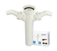 Tubo de inmersión Tecuro, tubo de ajuste con 2 conexiones para montaje de lavado, manguera de desagüe para lavavajillas