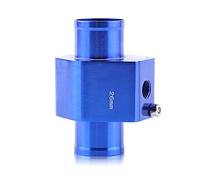 Tubo de junta de temperatura de temperatura de agua de aluminio para coche Tubo de junta de temperatura de agua de coche de metal universal Adaptador de sensor de temperatura de manguera azul(26MM)