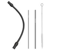 Tubo de leche de acero inoxidable con cepillo de limpieza, juego de accesorios compatible con cafeteras automáticas Siemens EQ6 Bosch VeroAroma