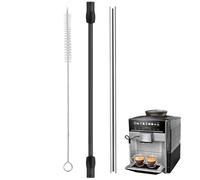 - Tubo de leche para máquina - Línea de succión de silicona de 2 metros con cepillo de limpieza | Acero inoxidable flexible y de calidad alimentaria para sistemas de café superautomáticos, uso diario