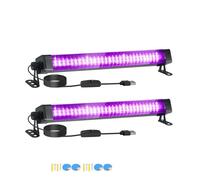 Tubo de luz negra LED de 60 luces - Con interruptor, rotación de 360 grados, lámpara UV for fiestas fluorescentes, arte corporal, Halloween y Navidad.(60LEDs-2P)