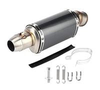 Tubo de motocicleta, 51 mm Tubo de escape corto de 2 pulgadas Acero inoxidable Universal Estilo de fibra de carbono modificado Motocicleta Scooter Street Bike Silenciador