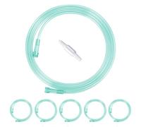 Tubo de oxígeno de 7 pies, tubo de oxígeno de alto flujo resistente a los aplastamientos, paquete de 5 tubos de oxígeno verde, tubo de oxígeno que no se dobla con conector de tubo de oxígeno