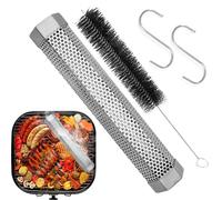 Tubo de pellets de barbacoa | Dos piezas de ganchos hexagonales seguros portátiles - Tubo de parrilla eléctrica para pellets de madera, para queso, carne de res, pescado, balcón, camping al aire libre