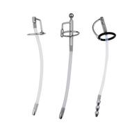 Tubo de plástico con varilla de anillo para pene, tapón uretral de cabeza larga de Metal, dilatador de pene de cabeza corta de Metal, Juguetes sexuales de masturbación(A1)