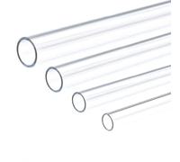 Tubo de plástico rígido transparente, 5-10 mm de diámetro exterior, 1-3 mm de espesor de pared, 500 mm de longitud, for decoración de iluminación de drenaje de agua, 4 piezas(6mm*1mm)