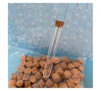 Tubo de plástico transparente con tapón corcho y base en forma U, 300 unidades/paquete, 15 x 100 mm, for suministros laboratorio Equipamiento de laboratorio