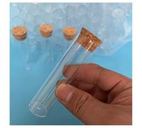 Tubo de plástico transparente de fondo plano de 25 x 95 mm, 100 unidades por paquete, for embalaje de tubos de ensayo con corcho.