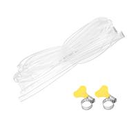 Tubo de plástico transparente, tubo flexible, vinilo PVC, 1/2" DI x 9/16" DE con 2 abrazaderas de manguera, tubería for uso industrial multipropósito.(1/2"ID x 9/16"OD x 4FT)