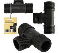 Tubo de Polietileno de PVC, Pieza en T de 3/4 Pulgadas AG x 3/4 x 3/4, Conector para Sistema de Riego de Manguera de Agua para Jardín