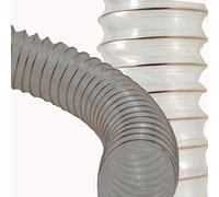 Tubo de poliuretano transparente de 120 mm de diámetro, en espiral, para aspiradoras de virutas, paquete de 2,5 m