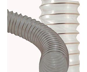 Tubo de poliuretano transparente de 120 mm de diámetro, en espiral, para aspiradoras de virutas, paquete de 2,5 m