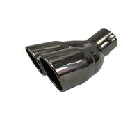 Tubo De Punta Silenciador Escape Silenciador De Escape Doble Con Punta Doblada Para Coche Atornillable Corte Inclinado 63/76 Mm Chapado En Titanio Negro(76mm)