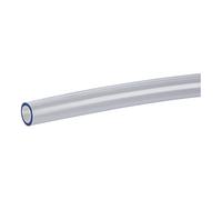 Tubo de PVC, transparente, temperatura -15 °C hasta 60 °C, diámetro de la manguera 8 x 5, PN soporta brevemente a 20 °C máx. 8,5 bares. Longitud del rollo: 50 m.