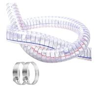 Tubo de PVC Tubo de alambre de acero flexible, Bomba de alambre acero transparente, tubo duradero 1M, espesor pared 3,5 MM con 2 abrazaderas for transporte partículas(ID 75mm)